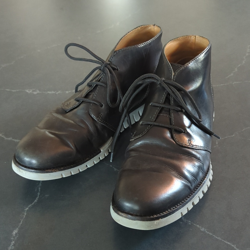 Cole Haan Zerogrand Grand.OS Black Leather Chukka Boots - 10.5